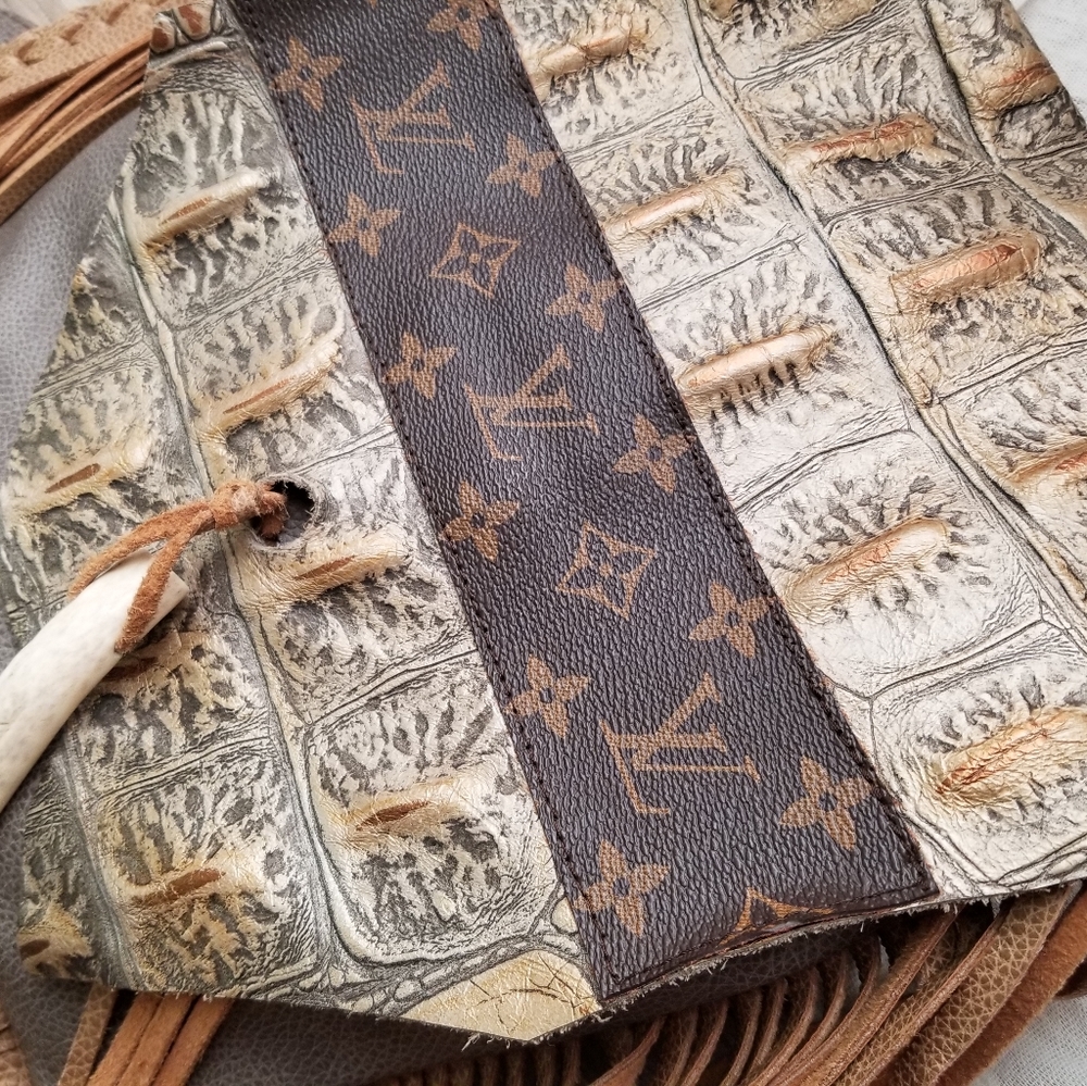 Real leather tassel backpack purse